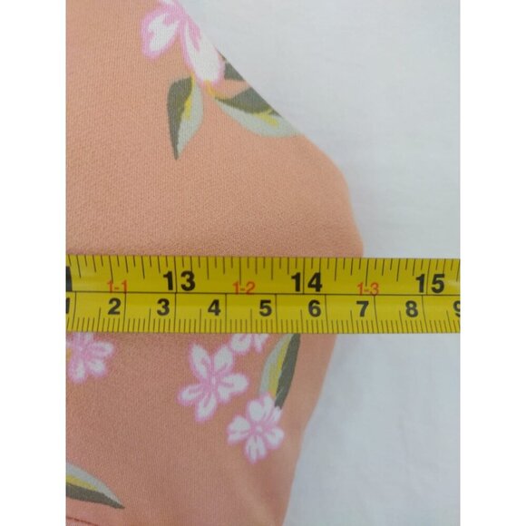 Derek Heart Floral Print Sundress With Lace Detail & Spaghetti Straps Peach. - Picture 8 of 8